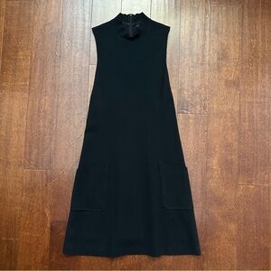 Theory Black Wool Blend Shift Dress, Retro, Edgy and Sexy, Size 4